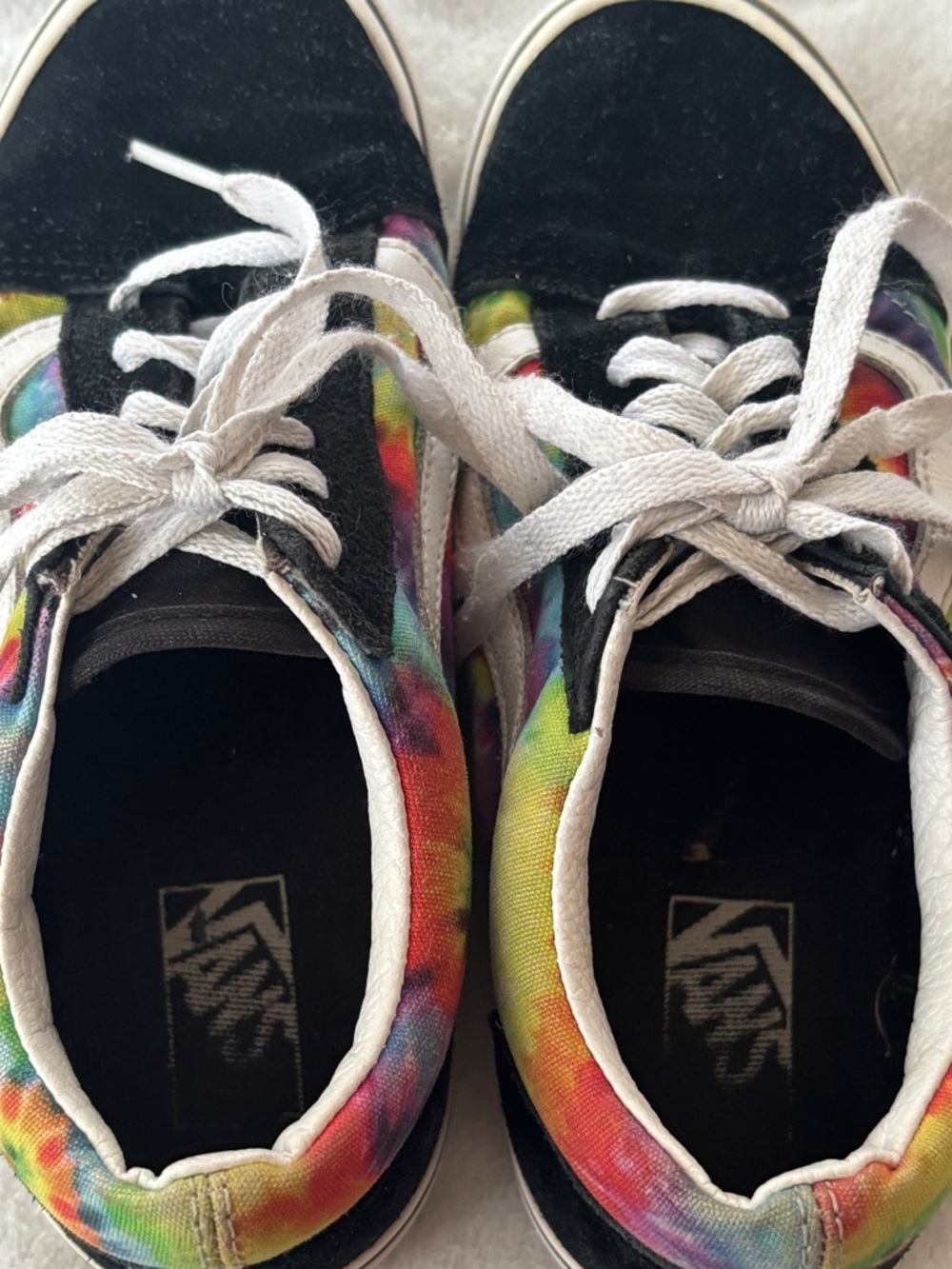 Vans Old Skool Tie Dye Sneakers Youth 3 / Women’s 5 Rainbow Black White - Picture 5 of 10